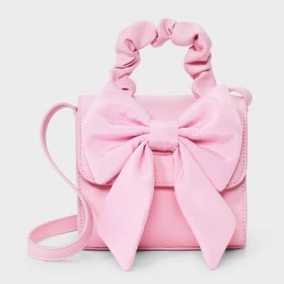 Cat & Jack Other - NEW Cat & Jack Girls' Pink Bow Top Handle Crossbody Bag